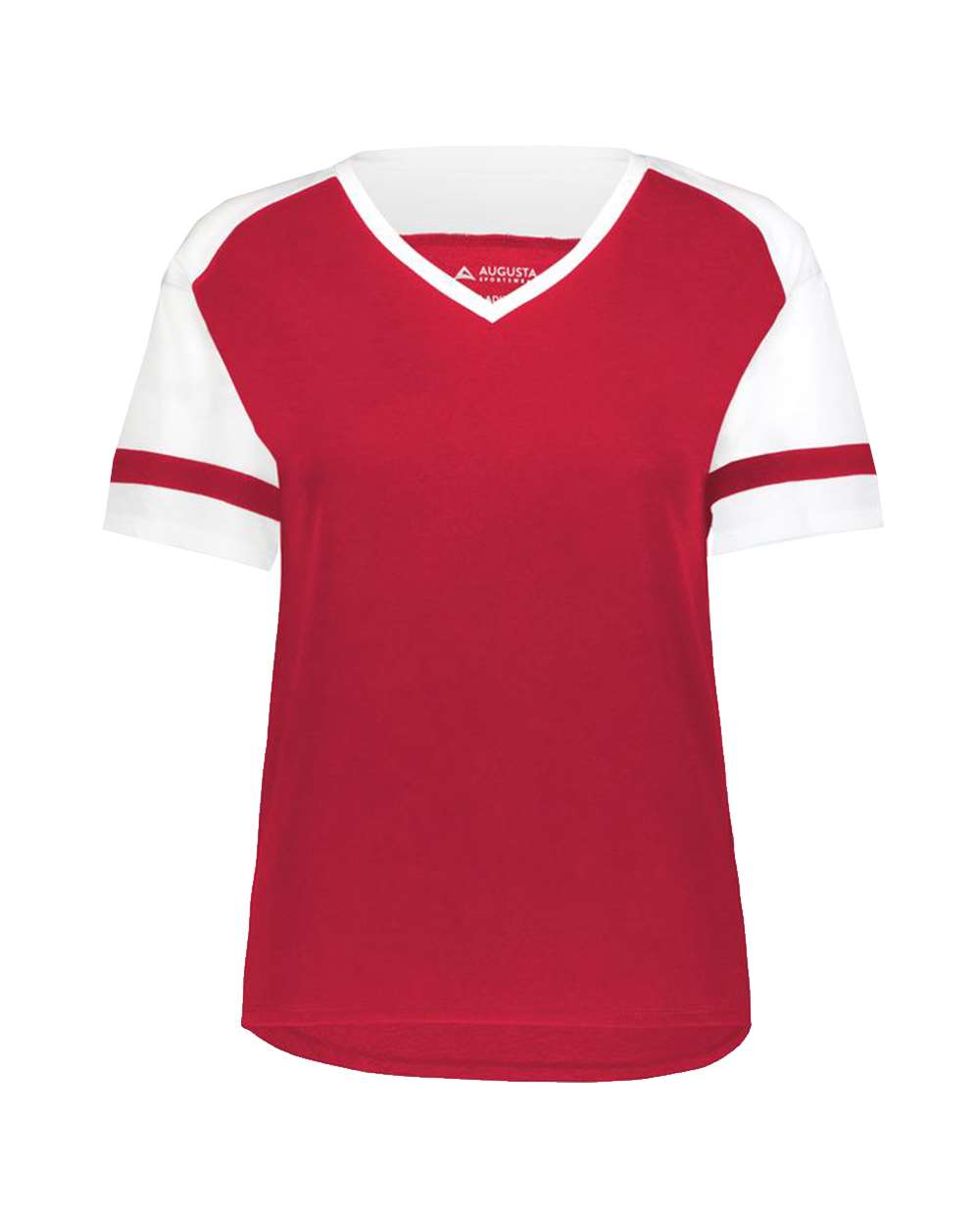 Augusta Sportswear Women's Triblend Fanatic 2.0 V-Neck T-Shirt. 2914 - Scarlet/ White