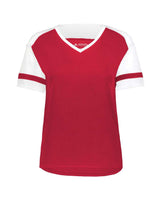 Augusta Sportswear Women's Triblend Fanatic 2.0 V-Neck T-Shirt. 2914 - Scarlet/ White