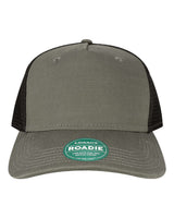 LEGACY Five-Panel Adjustable Cap. ROADIE - Charcoal Slub/ Black
