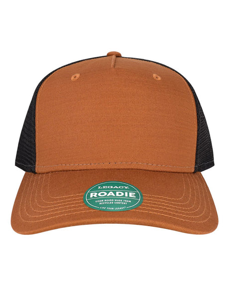 LEGACY Five-Panel Adjustable Cap. ROADIE - Copper Slub/ Black