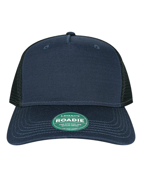 LEGACY Five-Panel Adjustable Cap. ROADIE - Navy Slub/ Black