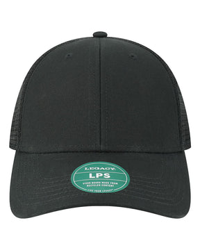 LEGACY Lo-Pro Snapback Trucker Cap. LPS - Black/ Black