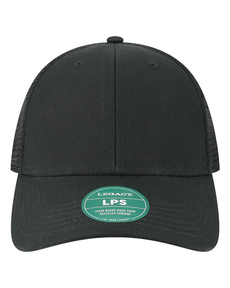 LEGACY Lo-Pro Snapback Trucker Cap. LPS - Black/ Black