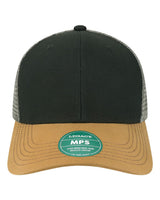 LEGACY Mid-Pro Snapback Trucker Cap. MPS - Black/ Caramel/ Dark Grey