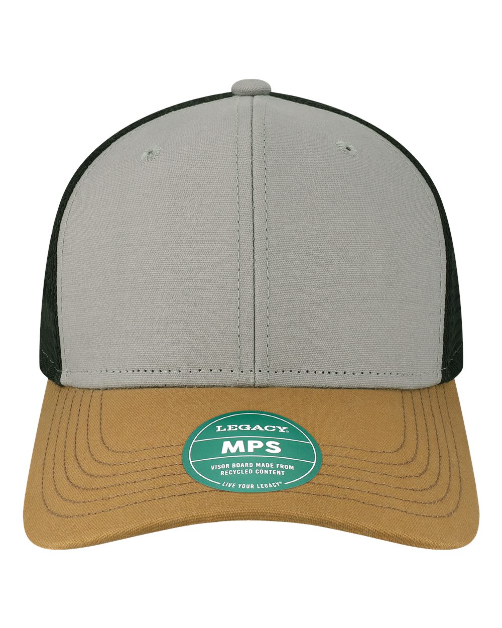 LEGACY Mid-Pro Snapback Trucker Cap. MPS - Grey/ Caramel/ Black
