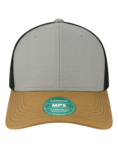 LEGACY Mid-Pro Snapback Trucker Cap. MPS - Grey/ Caramel/ Black