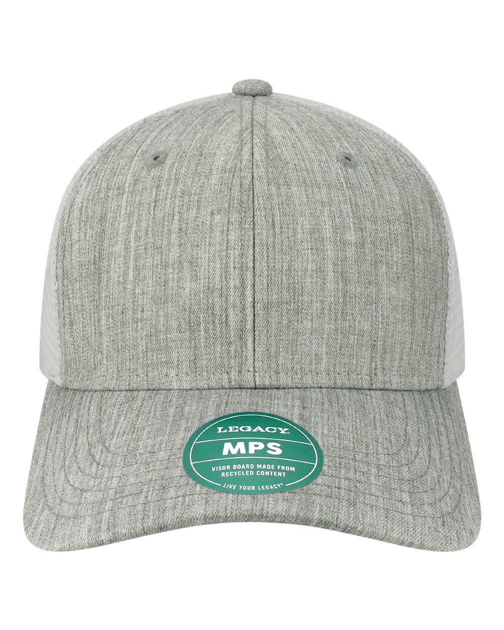 LEGACY Mid-Pro Snapback Trucker Cap. MPS - Melange Grey/ White
