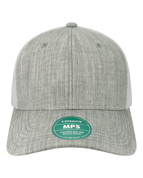 LEGACY Mid-Pro Snapback Trucker Cap. MPS - Melange Grey/ White