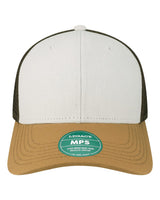 LEGACY Mid-Pro Snapback Trucker Cap. MPS - White/ Caramel/ Brown
