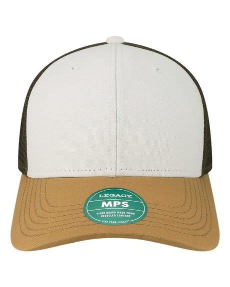 LEGACY Mid-Pro Snapback Trucker Cap. MPS - White/ Caramel/ Brown