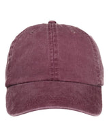 Adams Headwear Optimum Pigment-Dyed Dad Hat. LP101 - Burgundy