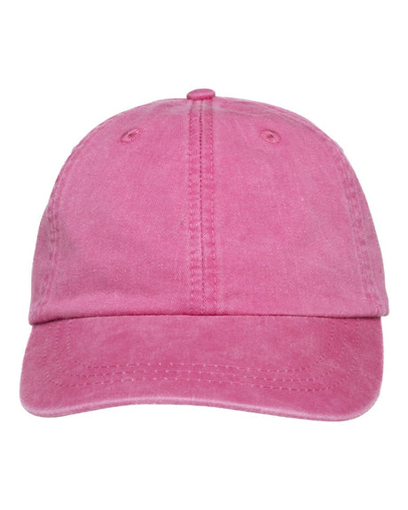 Adams Headwear Optimum Pigment-Dyed Dad Hat. LP101 - Hot Pink