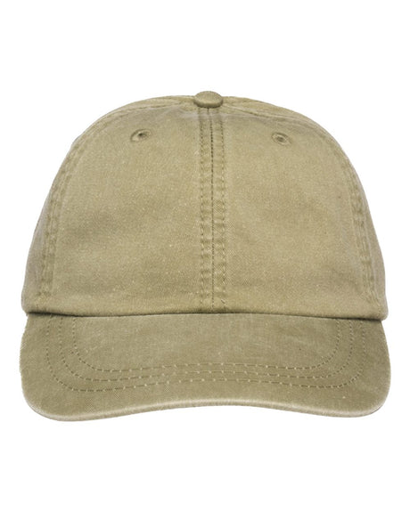 Adams Headwear Optimum Pigment-Dyed Dad Hat. LP101 - Khaki