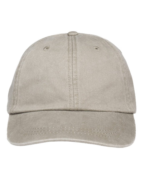 Adams Headwear Optimum Pigment-Dyed Dad Hat. LP101 - Stone
