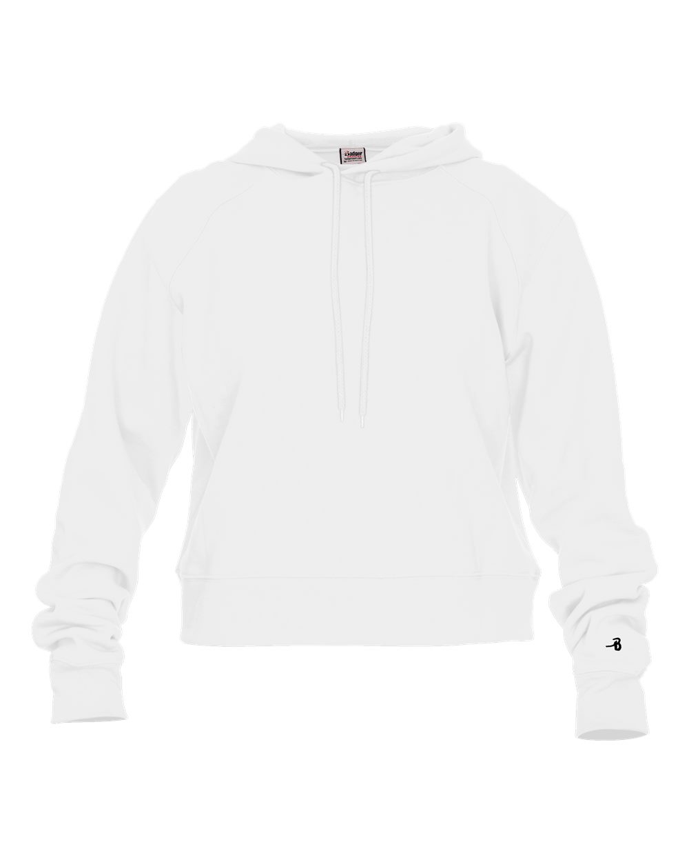 Badger Women's Crop Hooded Sweatshirt. 1261 - White