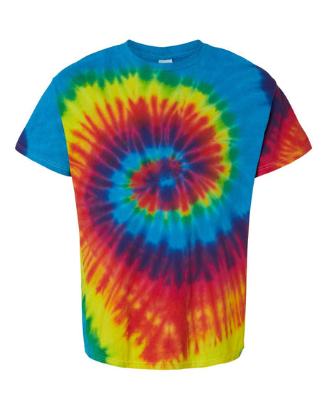 Colortone Youth Multi-Color Tie-Dyed T-Shirt. 1000Y - Reactive Rainbow