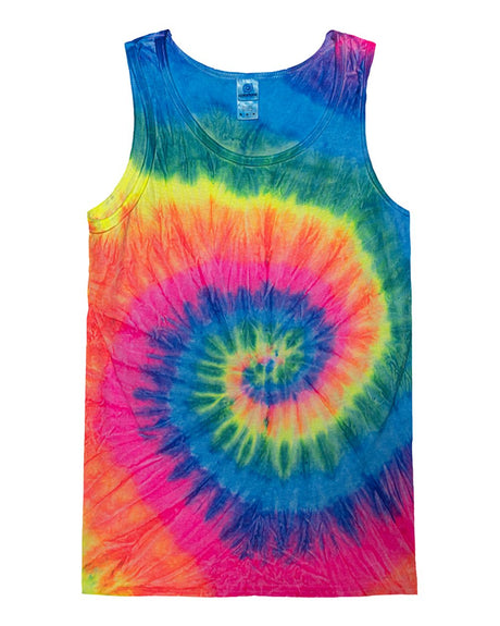 Colortone Unisex Tie-Dyed Tank Top. 3500 - Neon Rainbow