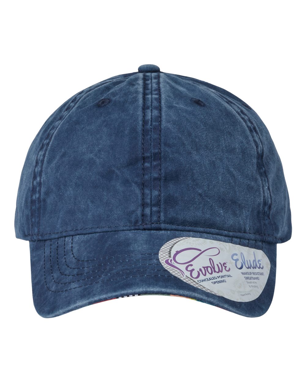 Infinity Her Women's Pigment-Dyed with Fashion Undervisor Cap. CASSIE - Navy/ Stripes