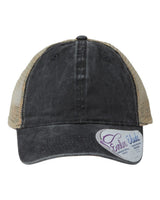 Infinity Her Women's Washed Mesh-Back Cap. TESS - Black/ Leopard