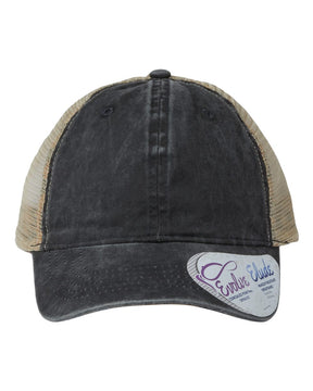 Infinity Her Women's Washed Mesh-Back Cap. TESS - Black/ Leopard