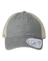 Infinity Her Women's Washed Mesh-Back Cap. TESS - Light Grey/ Polka Dots