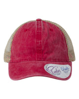 Infinity Her Women's Washed Mesh-Back Cap. TESS - Red/ Leopard