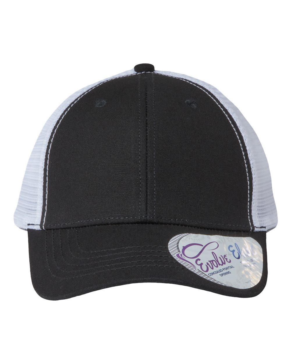 Infinity Her Women's Modern Trucker Cap. CHARLIE - Black/ White