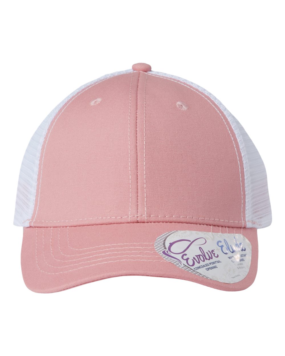 Infinity Her Women's Modern Trucker Cap. CHARLIE - Dusty Rose/ White