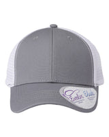 Infinity Her Women's Modern Trucker Cap. CHARLIE - Grey/ White