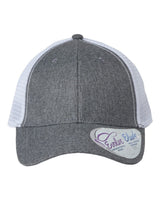 Infinity Her Women's Modern Trucker Cap. CHARLIE - Heather Grey/ White