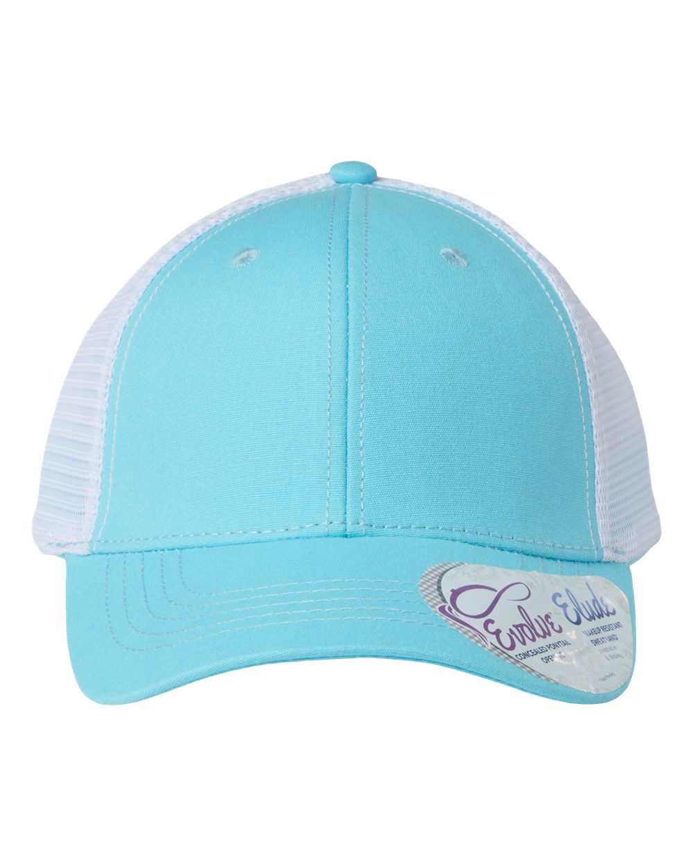 Infinity Her Women's Modern Trucker Cap. CHARLIE - Light Blue/ White