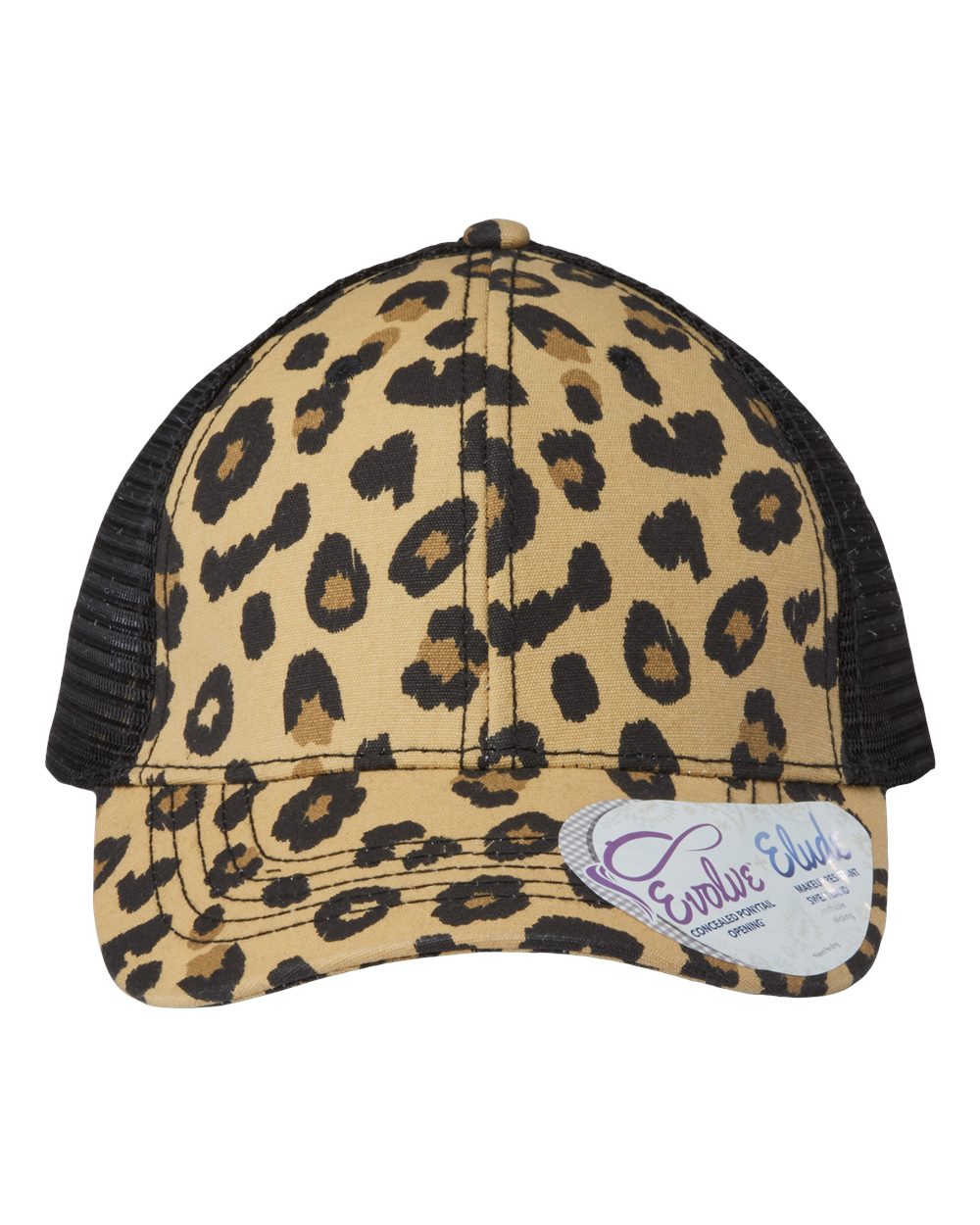 Infinity Her Women's Modern Trucker Cap. CHARLIE - Leopard/ Black