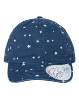 Infinity Her Women's Unstructured Fashion Prints Cap. HATTIE - Navy/ White Stars