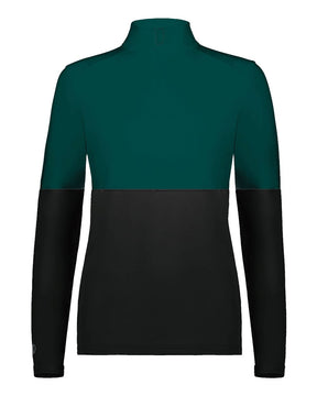 Holloway Women's Momentum Team Quarter-Zip Pullover. 223700 - Black/ Dark Green
