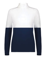 Holloway Women's Momentum Team Quarter-Zip Pullover. 223700 - Navy/ White