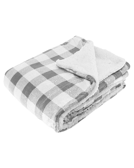 Alpine Fleece Micro Mink Sherpa Blanket. 8712 - Grey Buffalo