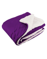 Alpine Fleece Micro Mink Sherpa Blanket. 8712 - Plum