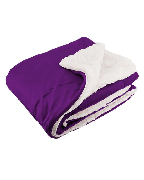 Alpine Fleece Micro Mink Sherpa Blanket. 8712 - Plum