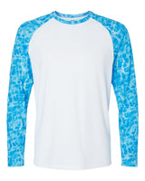 Paragon Men's Panama Colorblocked Long Sleeve T-Shirt. 231 - Blue Water