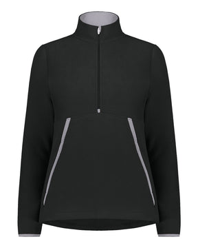 Augusta Sportswear Women's Eco Revive™ Polar Fleece Quarter-Zip Pullover. 6857 - Black
