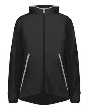 Augusta Sportswear Women's Eco Revive™ Polar Fleece Hooded Full-Zip Jacket. 6860 - Black