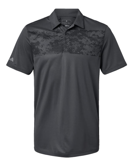 Adidas Men's Camo Chest Print Polo. A585 - Grey Six