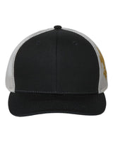 Kati Printed Mesh Trucker Cap. S700M - Black/ Vegas Gold/ Fleur De Lis
