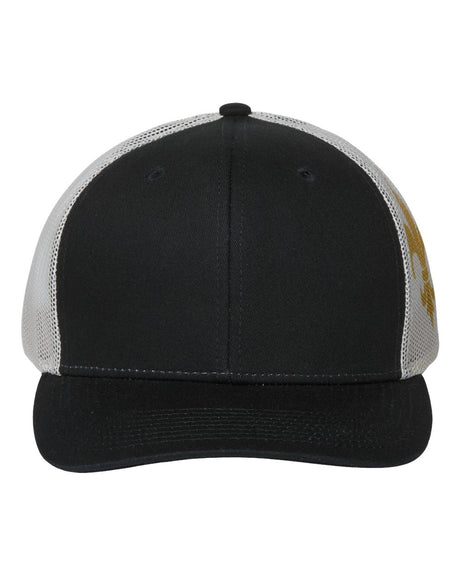 Kati Printed Mesh Trucker Cap. S700M - Black/ Vegas Gold/ Fleur De Lis