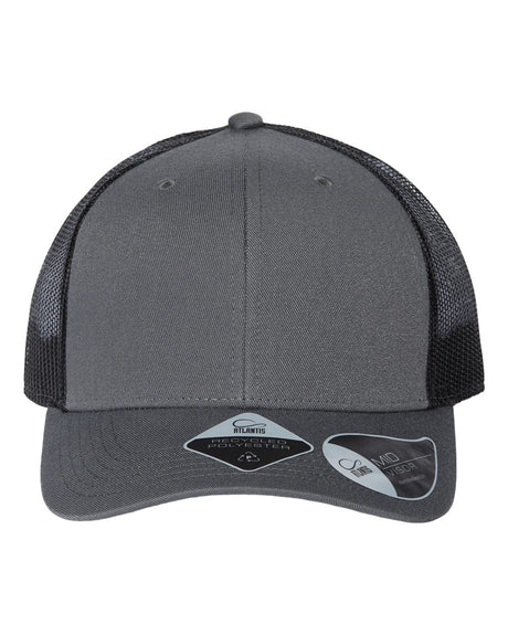 Atlantis Headwear Sustainable Trucker Cap. BRYCE - Dark Grey/ Black
