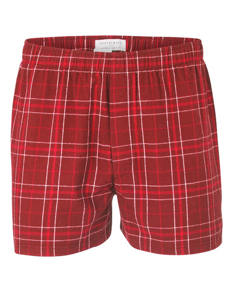 Boxercraft Men's Double Brushed Flannel Boxers. BM6701 - Crimson Field Day Plaid