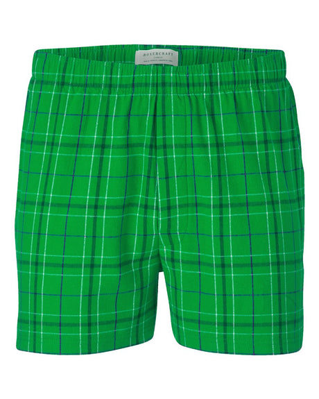 Boxercraft Men's Double Brushed Flannel Boxers. BM6701 - Kelly Field Day Plaid