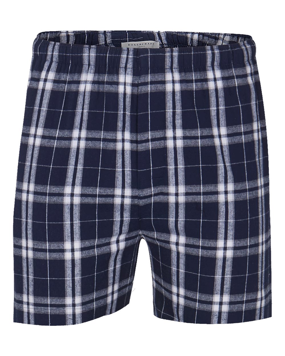 Boxercraft Men's Double Brushed Flannel Boxers. BM6701 - Navy/ Silver Plaid