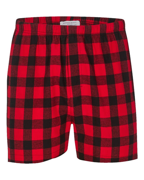 Boxercraft Men's Double Brushed Flannel Boxers. BM6701 - Red/ Black Buffalo