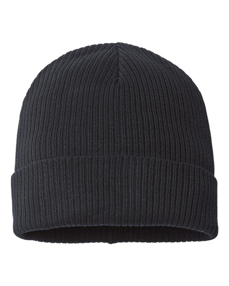 Atlantis Headwear Sustainable Cuffed Beanie. NELSON - Black